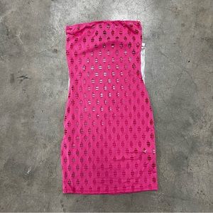 Sorella Pink Hollow Out Tube Top Dress